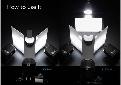 Demonstration of diffusers with text 'How to use it' on a dark background